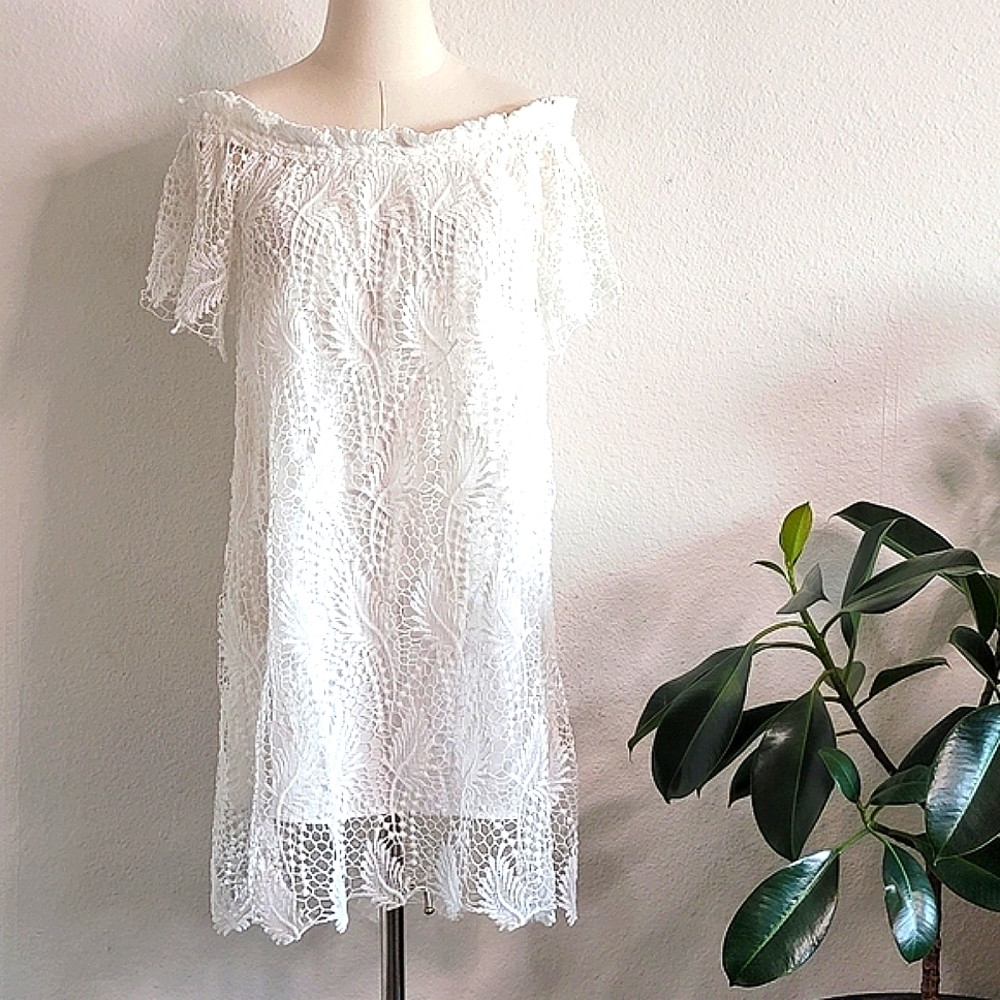 ASTR The Label Lace Off-Shoulder Dress